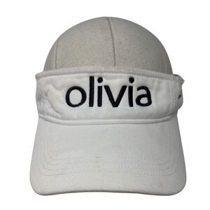 Olivia Strapback Visor Hat White One Size Embroidered Alternative